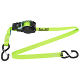 Retractable Ratchet Straps with Safety Clips 25mm Wide 3.6m Long (RW106)