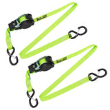 Retractable Ratchet Straps with Safety Clips 25mm Wide 3.6m Long (RW106)