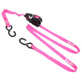 Retractable Ratchet Straps with Safety Clips 25mm Wide 3.6m Long PINK (RW106)