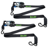 Retractable Ratchet Straps with Safety Clips 50mm Wide 3m Long Black (RW116)