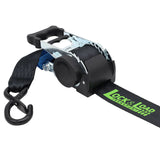Retractable Ratchet Straps with Safety Clips 50mm Wide 3m Long Black (RW116)