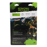 Pair of Black Retractable Ratchet Straps with Swan Hooks 50mm Wide 3m Long (RW216)