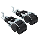 Pair of Black Retractable Ratchet Straps with Swan Hooks 50mm Wide 3m Long (RW216)