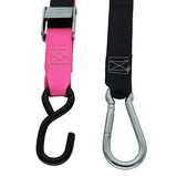 Pair of Pink & Black Motorcycle Tie Down Straps (RW97)