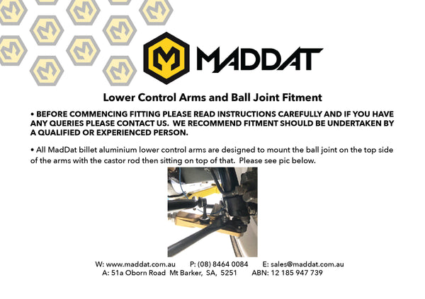 Billet Adjustable Lower Control Arms (Rod End) 1600/510 180B/610