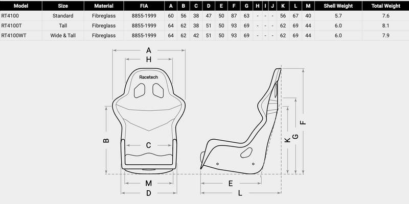 RT4100 Racing Seat