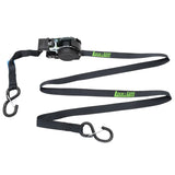 Retractable Ratchet Straps with Safety Clips 25mm Wide 3.6m Long BLACK (RW106)