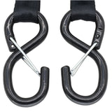 Retractable Ratchet Straps with Safety Clips 25mm Wide 3.6m Long BLACK (RW106)