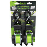 Retractable Ratchet Straps with Safety Clips 25mm Wide 3.6m Long (RW106)