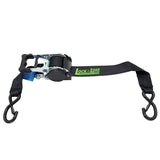 Retractable Ratchet Straps with Safety Clips 50mm Wide 3m Long Black (RW116)