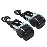 Retractable Ratchet Straps with Safety Clips 50mm Wide 3m Long Black (RW116)