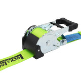 Retractable Ratchet Straps with Safety Clips 50mm Wide 3m Long (RW116)
