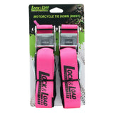 Pair of Pink & Black Motorcycle Tie Down Straps (RW97)