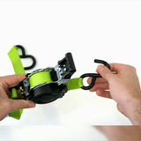 Wheel Chock Kit with Tie Down Straps 1.8m & 50mm Retractable Ratchet (RW55)
