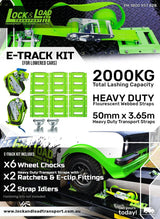 E-Track Kit With 25mm Retractable Ratchet - Designed For Lowered Cars (RW22)