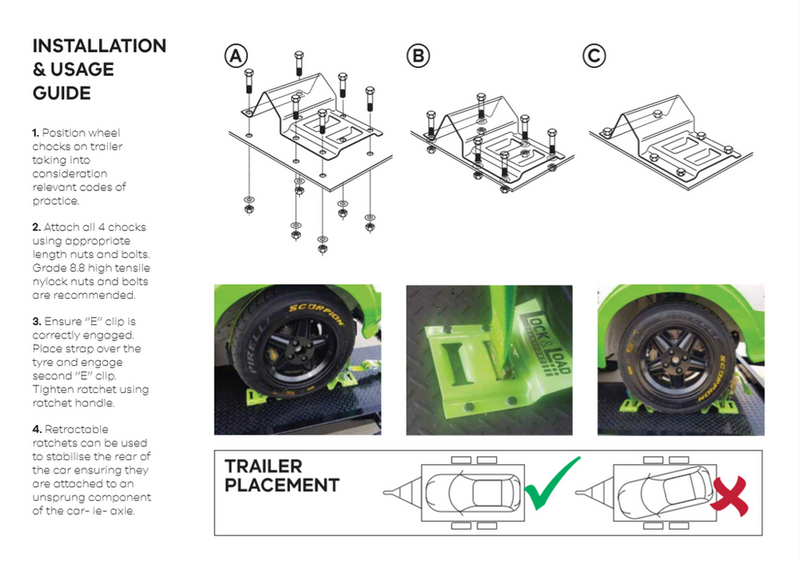 Wheel Chock Kit With 1.8m Straps- RW05